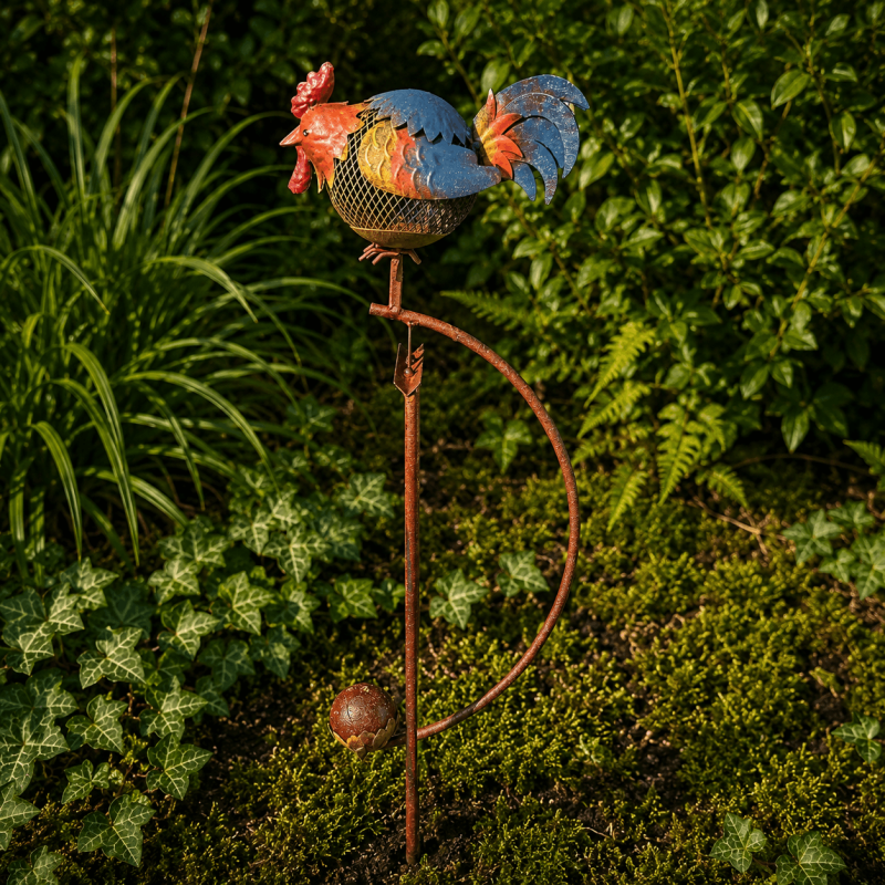 Mobile de jardin Poule- vue de derrière