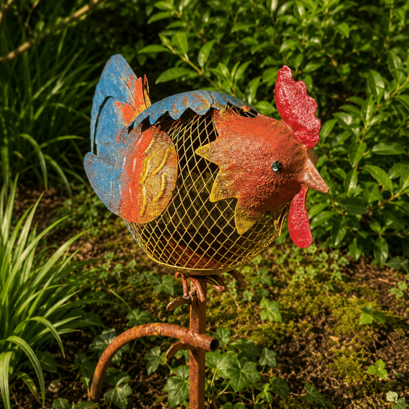 Mobile de jardin Poule- vue de la poule