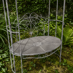 Banc arche de jardin en métal patiné- vue de l'assise
