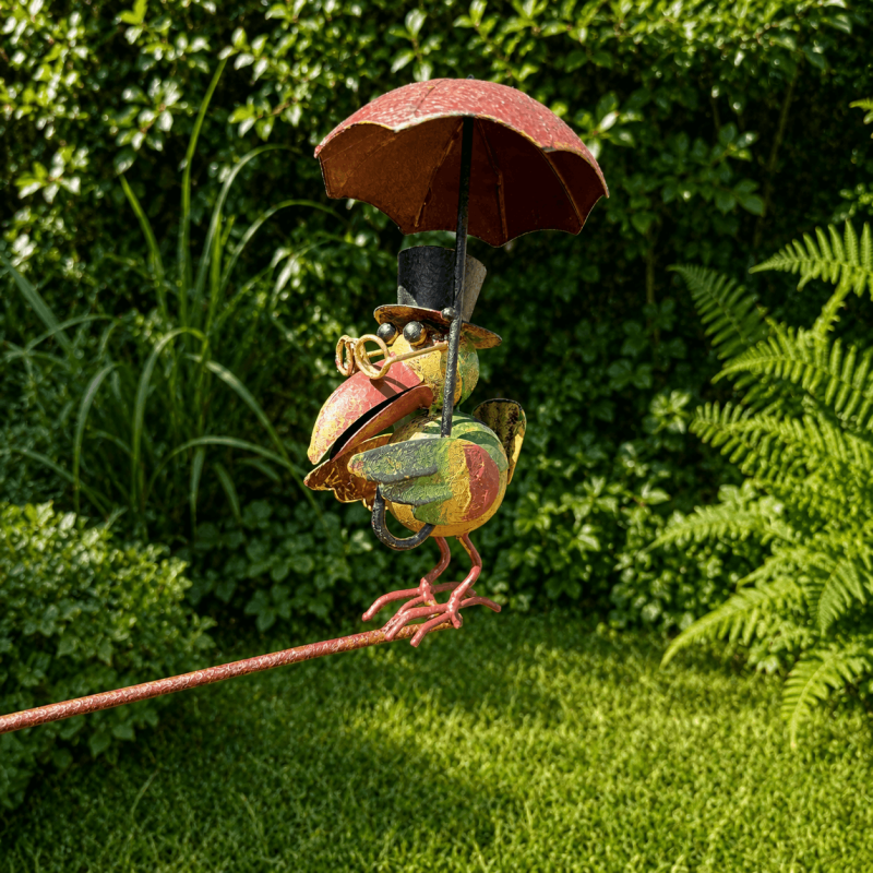 Balancier corbeau avec parapluie- vue du corbeau