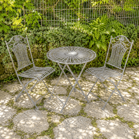 Salon de jardin gris antique
