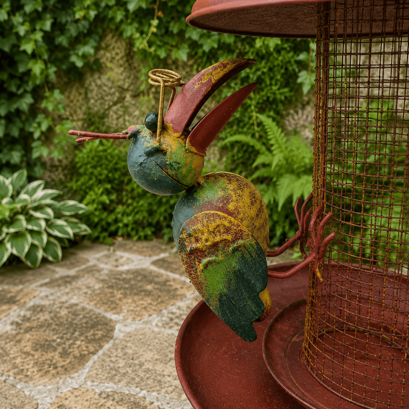 Mangeoire à oiseaux- vue de l'oiseau