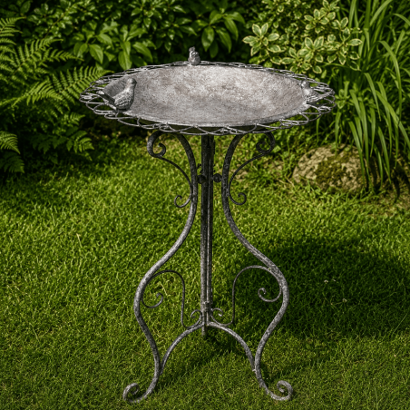 Bain d’oiseaux décoratif sur pied