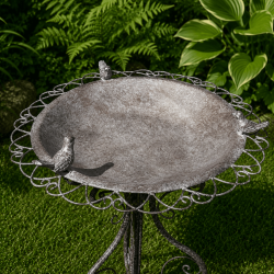 Bain d’oiseaux décoratif sur pied- vue du dessus