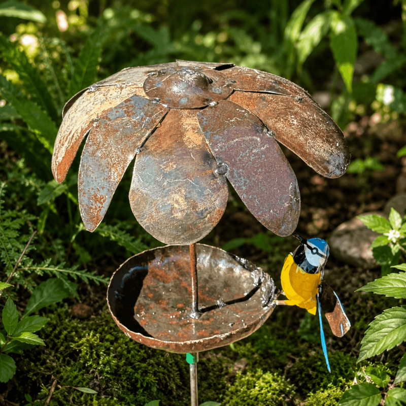 Mangeoire à oiseaux sur pic- vue de dessus