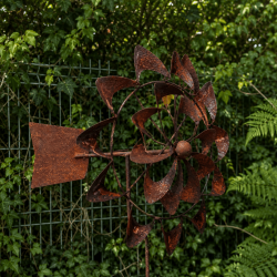 Éolienne girouette de jardin- vue de côté