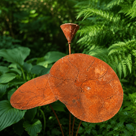 Nénuphar décoratif en métal à planter- vue de dessus
