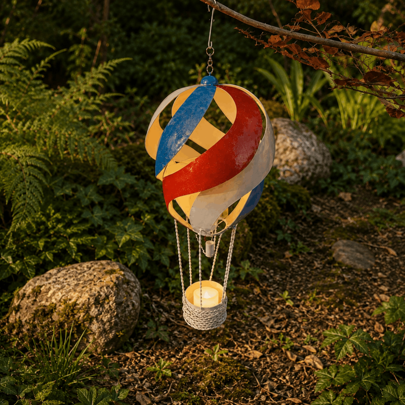 Décoration suspendue de jardin montgolfière