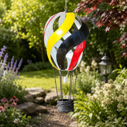 Lanterne montgolfière métal multicolore à suspendre