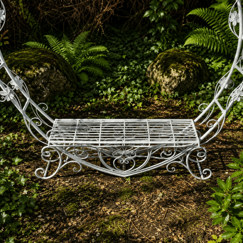 Grand banc cœur romantique pour le jardin