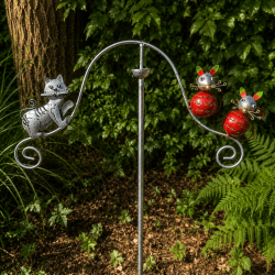 Mobile balancier chat et souris dans le jardin