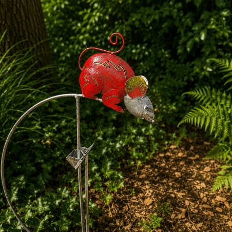 Souris rouge du mobile balancier en métal