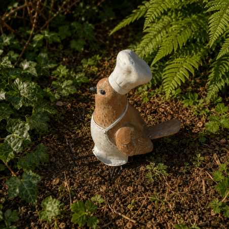 Figurine oiseau cuisinier vue de profil