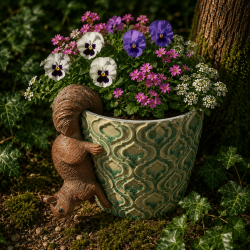 Écureuils pour pots de fleurs vus de profil
