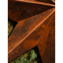 Rose des vents murale en métal rouillé