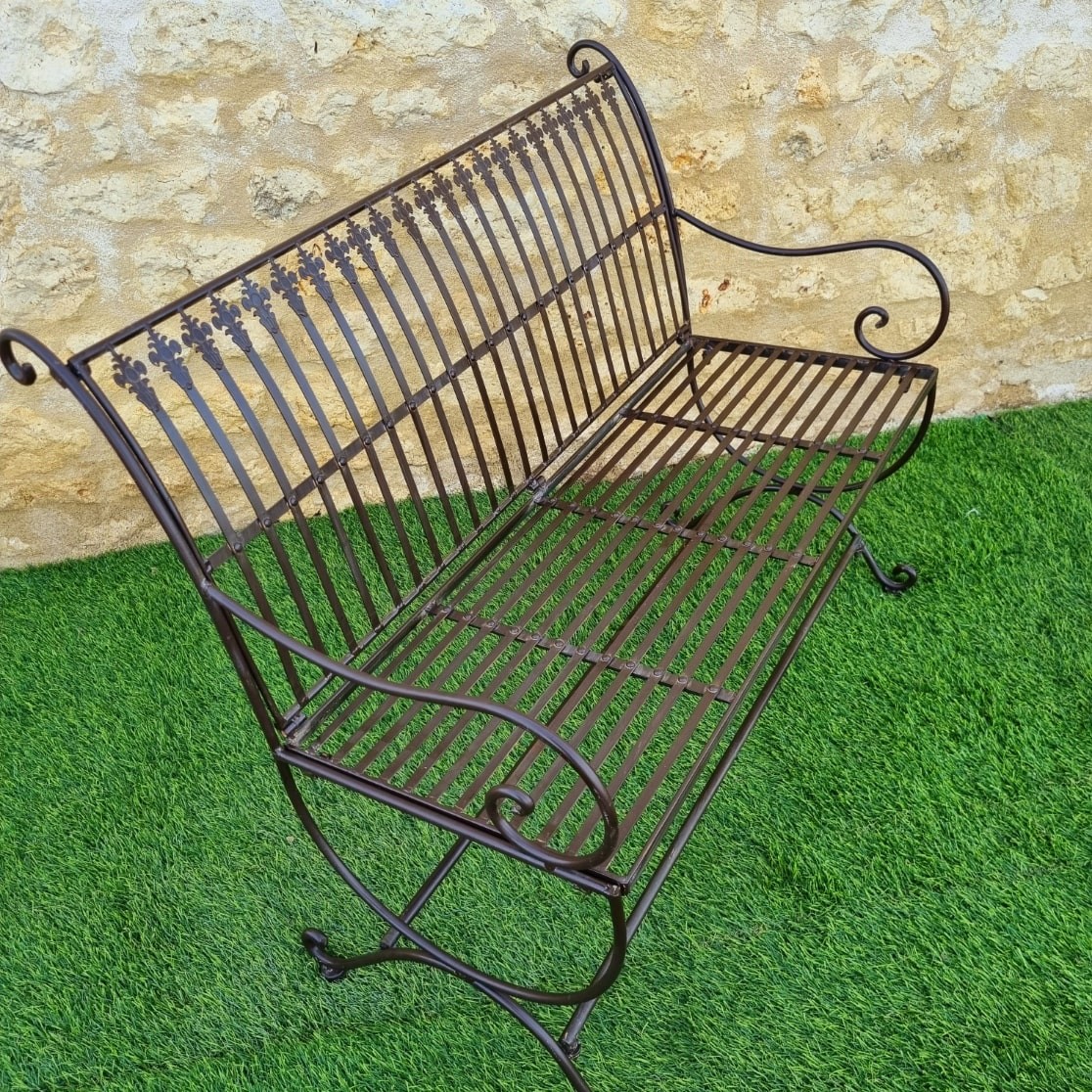 Banc De Jardin En Fer Blanc Style Antique – Neuf – 2 Places – Palazzo INT